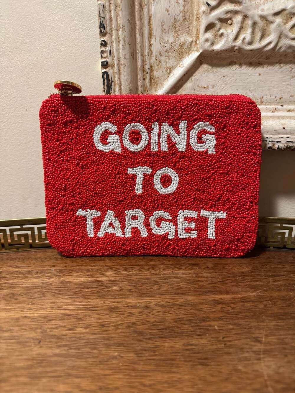Kate Spade x Target Exclusive 'Going To Target' Red Beaded Clutch Pouch